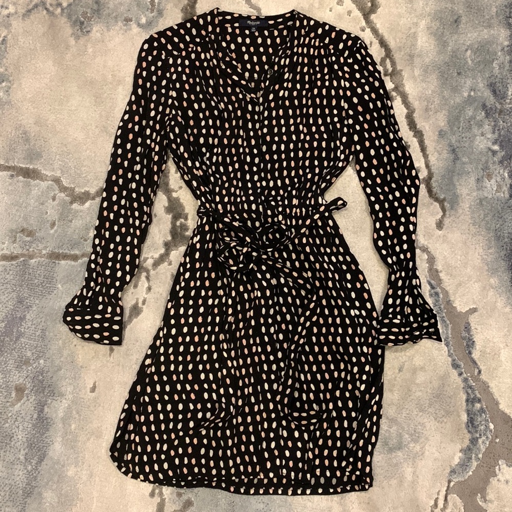 Madewell Paintdot Polka Dot Shirt Dress Sz XS
